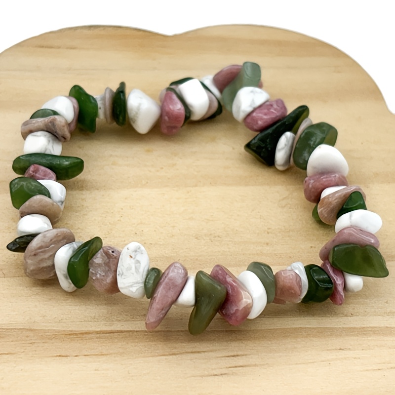 Irregular Crystal Bracelet, Vibrant Crushed Stone Design